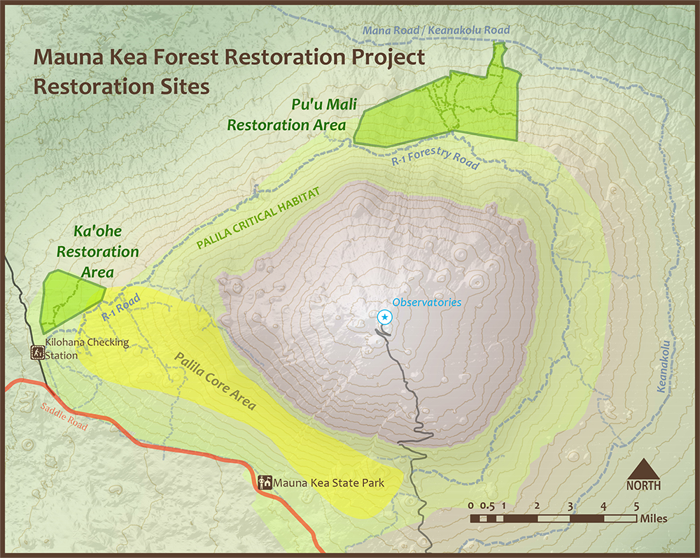 This is the restoration map of Mauna Kea, Hawaii