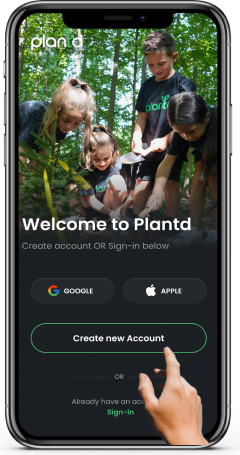 plantd app signup screen image